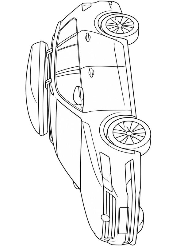 Auto con box da tetto disegno da colorare