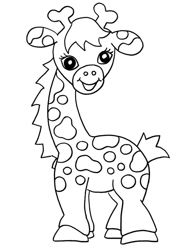 piccola giraffa disegno da colorare