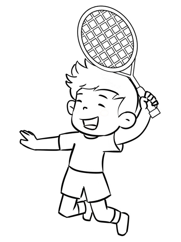 Giocare a Badminton disegno da colorare