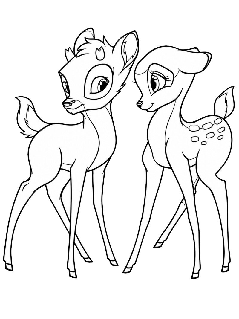 Bambi e Faline disegno da colorare Bambi e Faline disegno da colorare