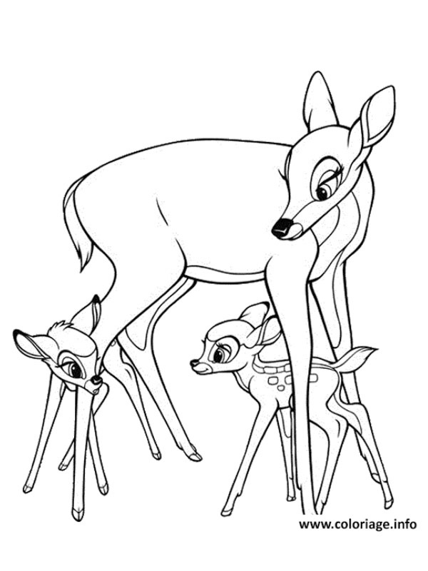 Bambi con sua madre e Feline disegno da colorare