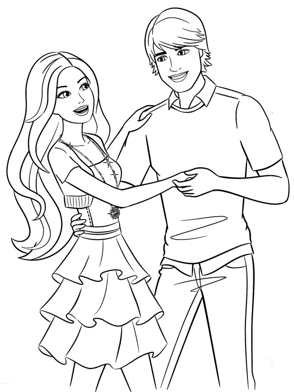 Barbie e Ken disegno da colorare