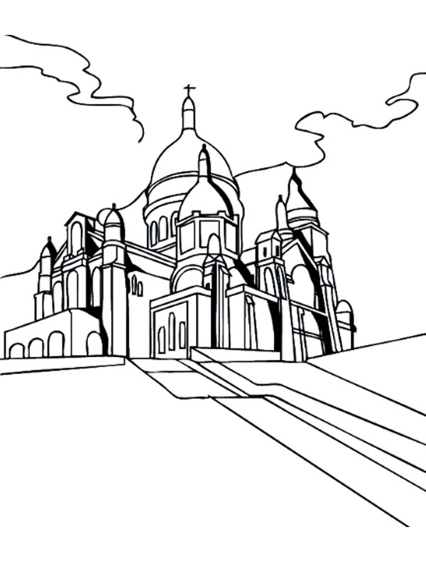Basilica del Sacro Cuore disegno da colorare
