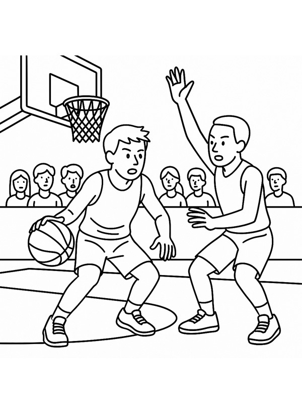 Partita di pallacanestro disegno da colorare Partita di pallacanestro disegno da colorare