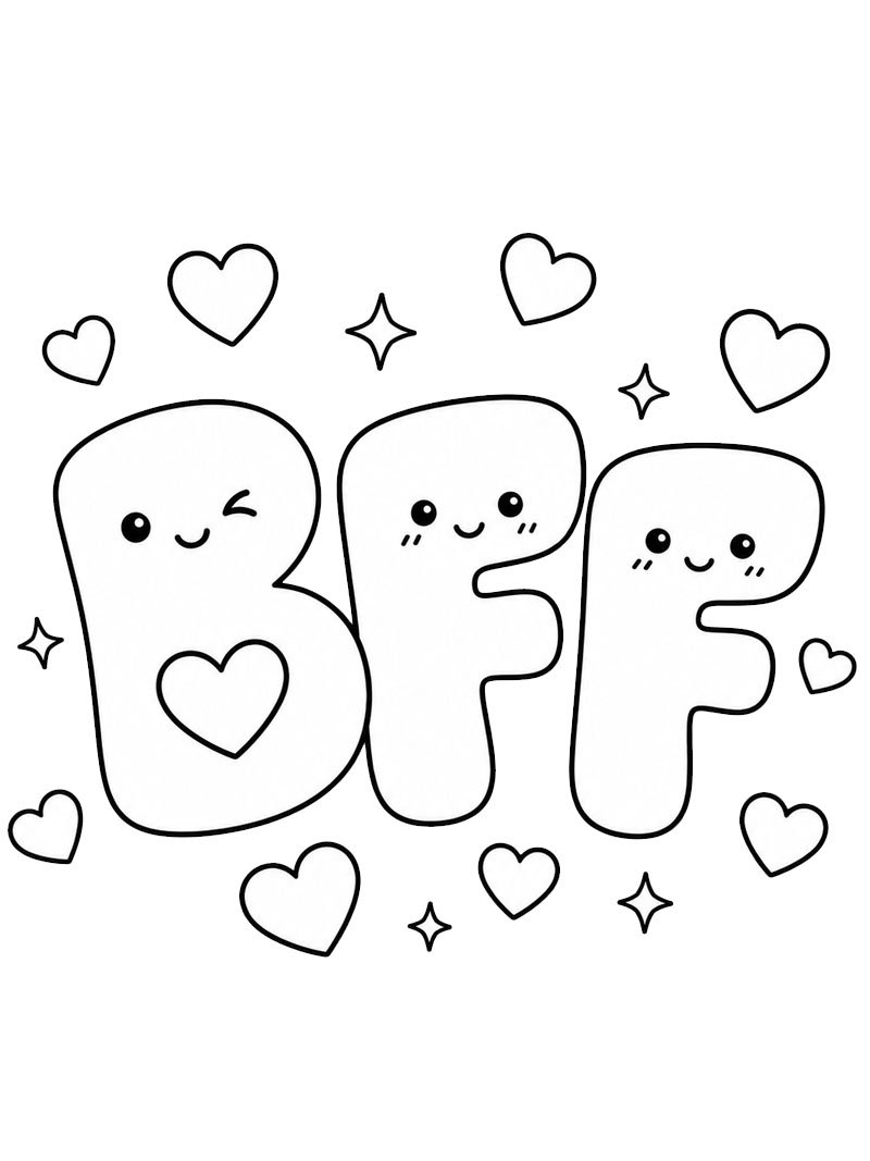 Lettere BFF carine disegno da colorare