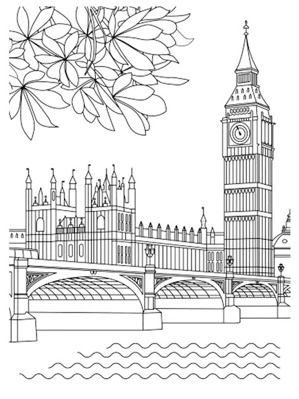 Big Ben, (Elizabeth Tower) disegno da colorare