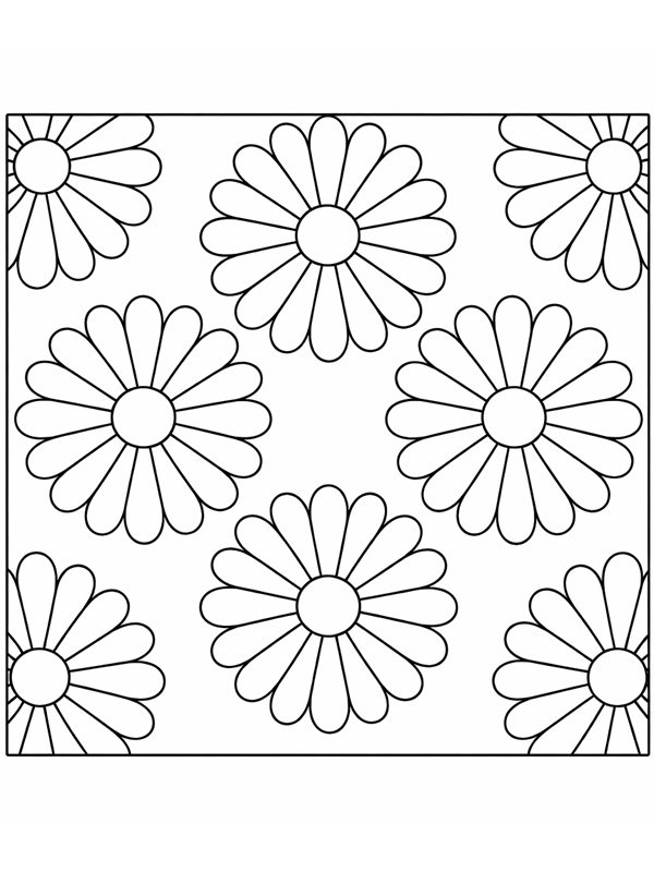 Motivo floreale disegno da colorare Motivo floreale disegno da colorare