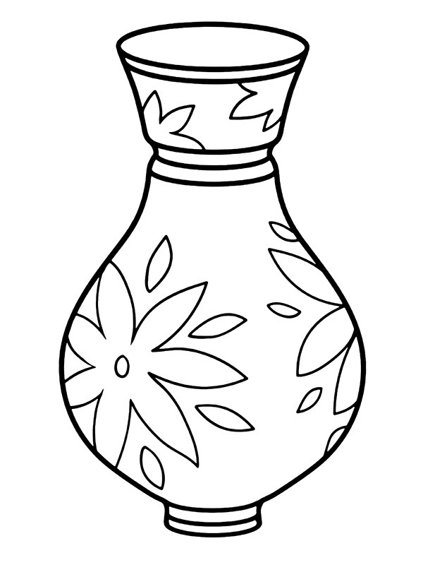 Vaso per fiori disegno da colorare