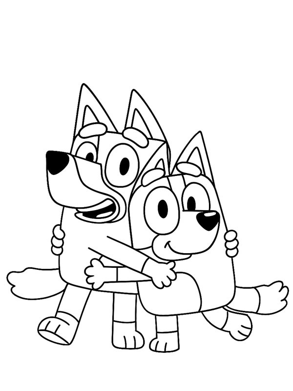 Bluey e Bingo disegno da colorare Bluey e Bingo disegno da colorare