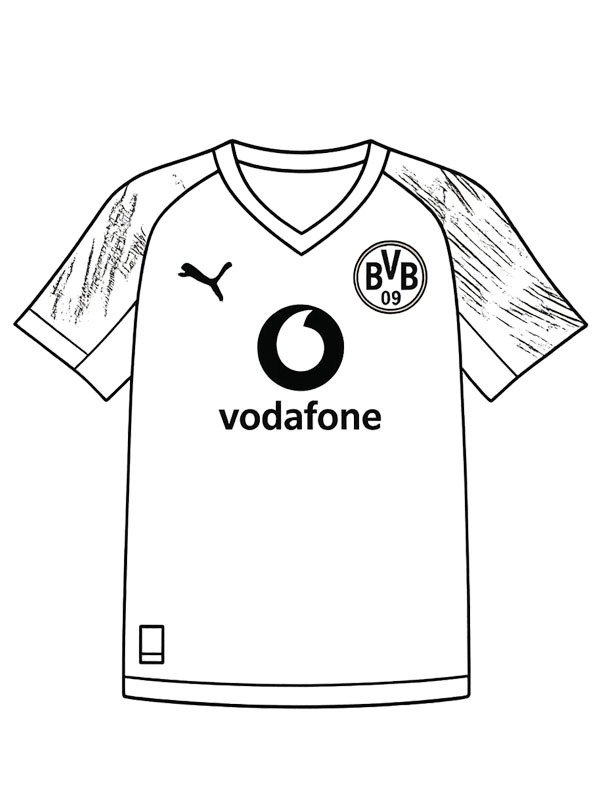 Maglia da calcio del Borussia Dortmund disegno da colorare Maglia da calcio del Borussia Dortmund disegno da colorare