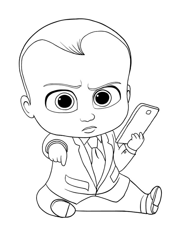 Baby Boss con il cellulare disegno da colorare