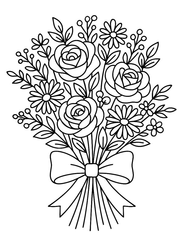 Bouquet da sposa disegno da colorare Bouquet da sposa disegno da colorare