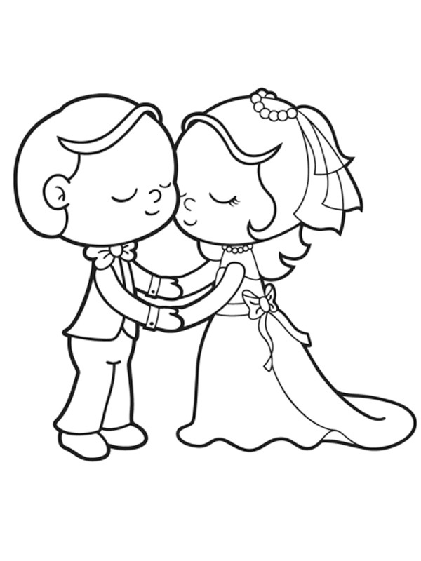 Sposa e sposo disegno da colorare