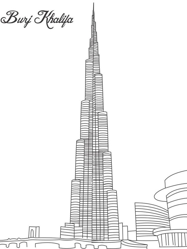 Burj Khalifa disegno da colorare