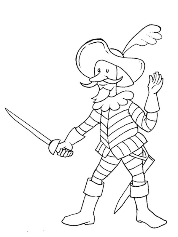 Pirata di carnevale disegno da colorare