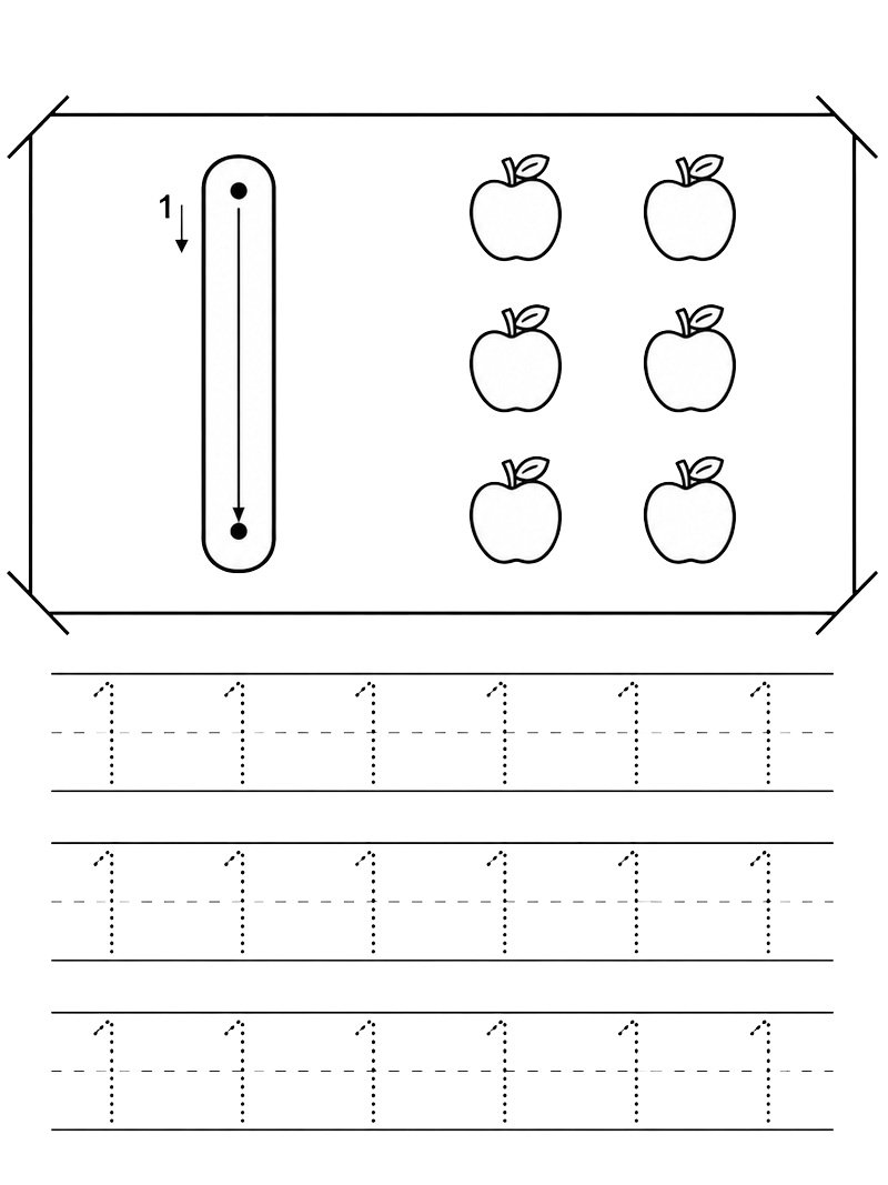 Imparare a scrivere il numero 1 disegno da colorare Imparare a scrivere il numero 1 disegno da colorare