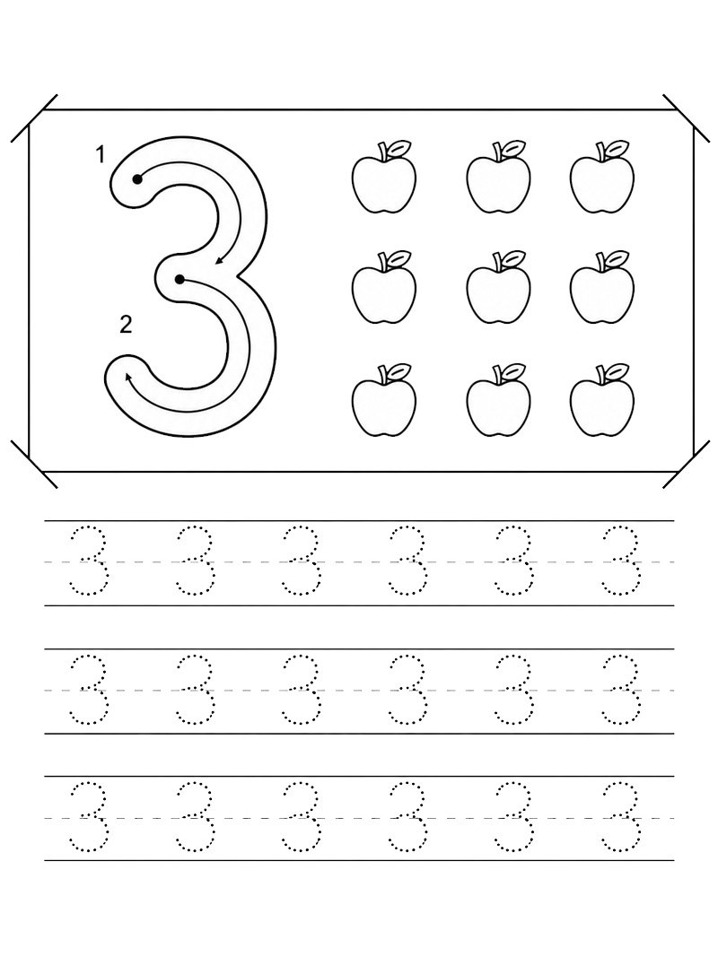 Imparare a scrivere il numero 3 disegno da colorare Imparare a scrivere il numero 3 disegno da colorare