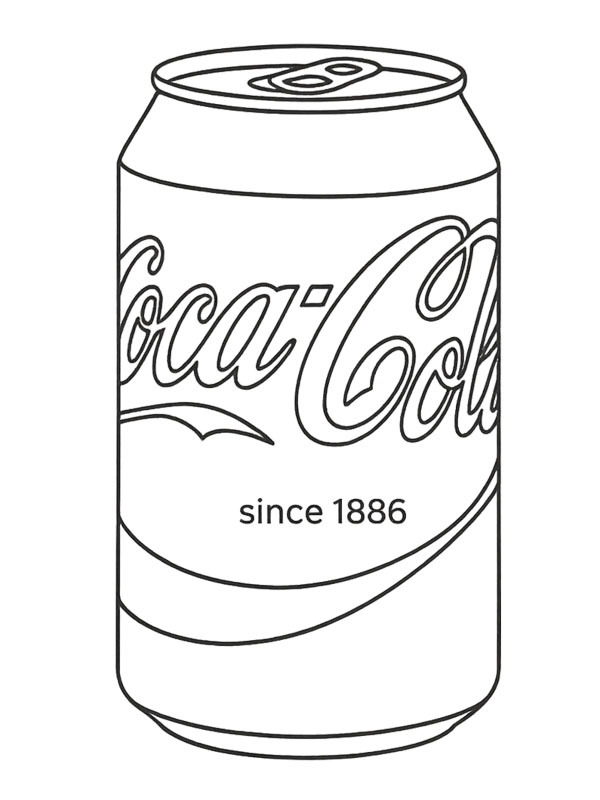 Lattina di Coca Cola disegno da colorare Lattina di Coca Cola disegno da colorare