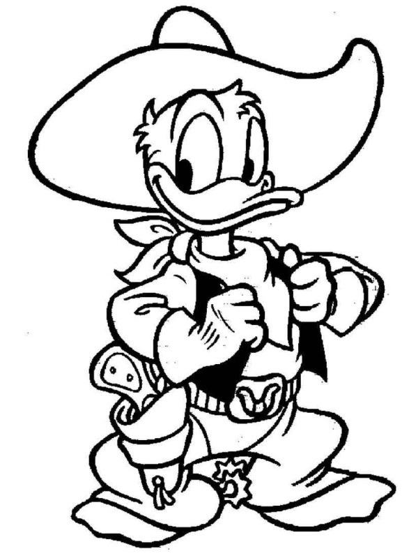 Paperino cowboy disegno da colorare Paperino cowboy disegno da colorare