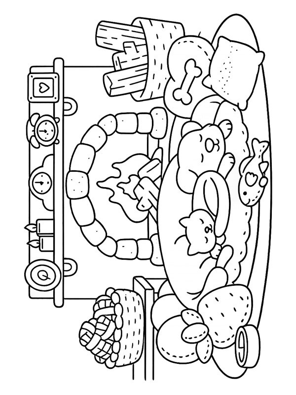 Atmosfera accogliente vicino al camino disegno da colorare Atmosfera accogliente vicino al camino disegno da colorare