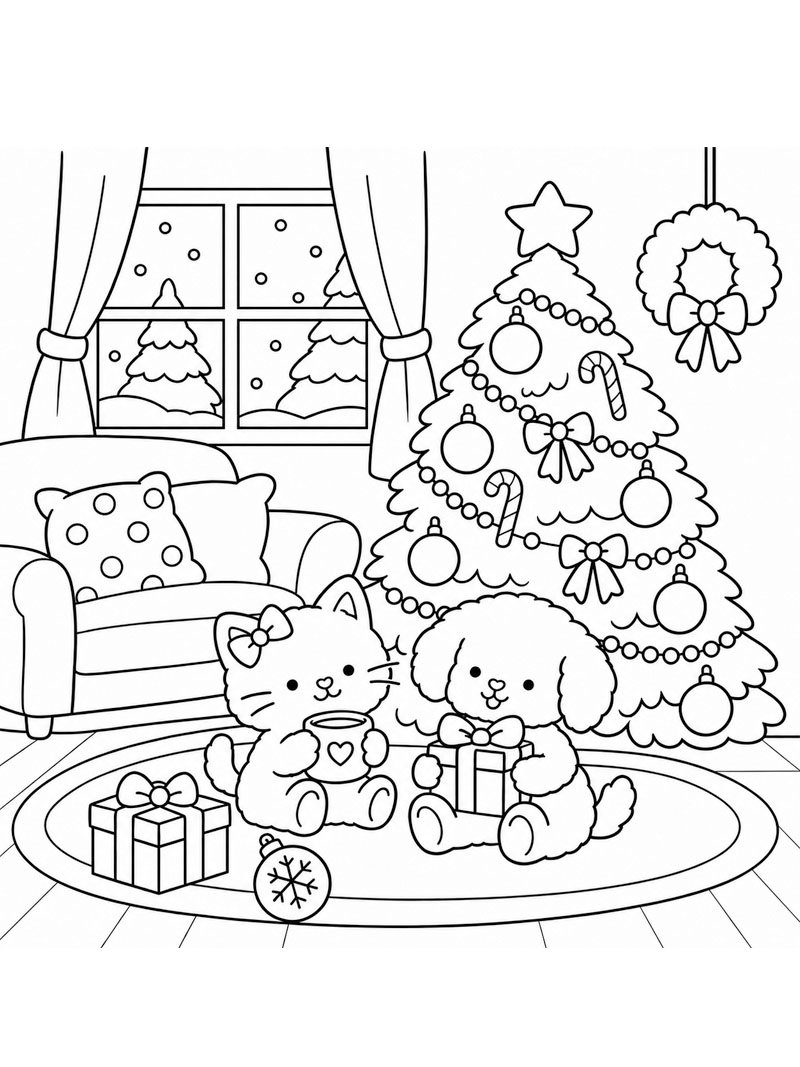 Cozy Natale disegno da colorare Cozy Natale disegno da colorare
