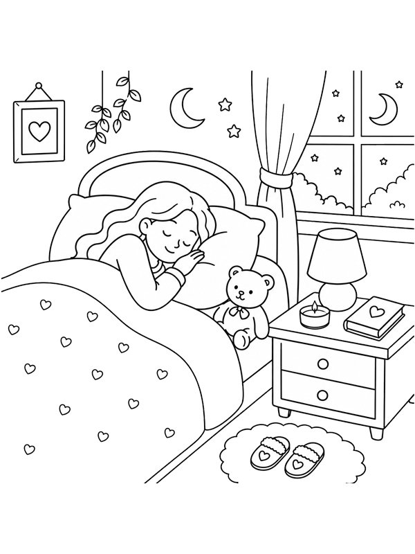 Dormire disegno da colorare