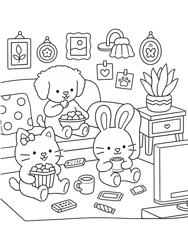 Guardare la televisione disegno da colorare