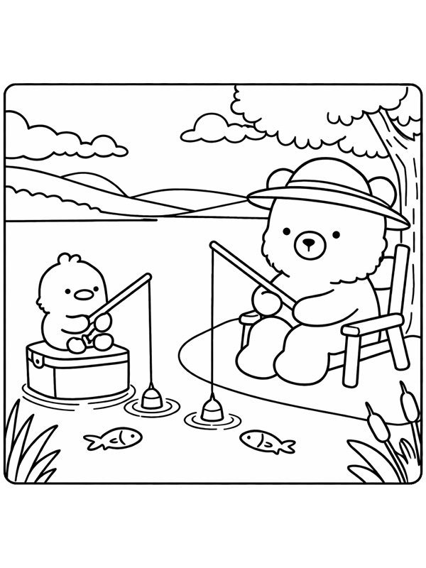 Pescare disegno da colorare