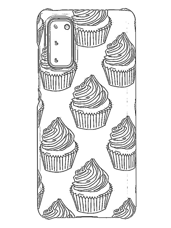 Custodia per smartphone Cupcake disegno da colorare