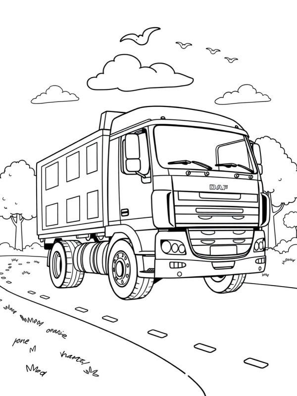 Camion DAF disegno da colorare Camion DAF disegno da colorare