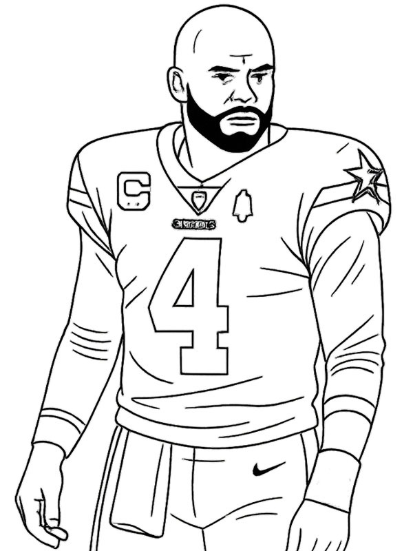Dak Prescott disegno da colorare Dak Prescott disegno da colorare