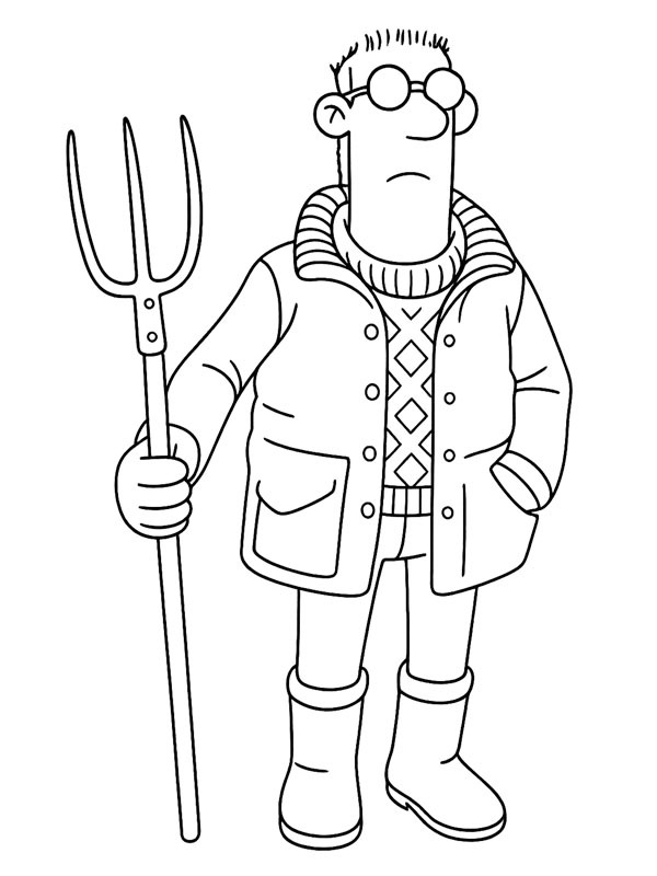 Il Contadino (Shaun la Pecora) disegno da colorare Il Contadino (Shaun la Pecora) disegno da colorare