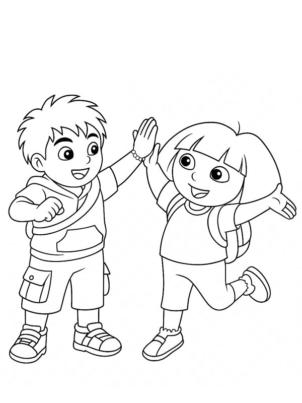 Diego e Dora disegno da colorare Diego e Dora disegno da colorare