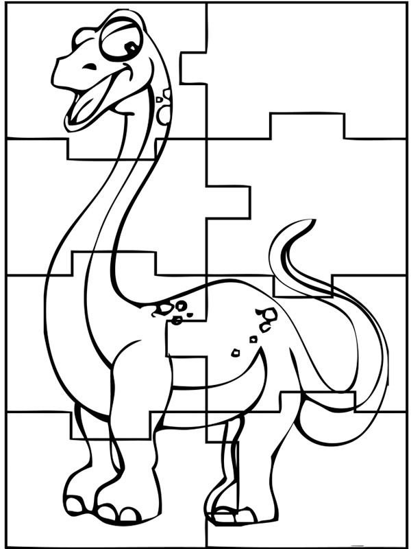 Puzzle dinosauro disegno da colorare