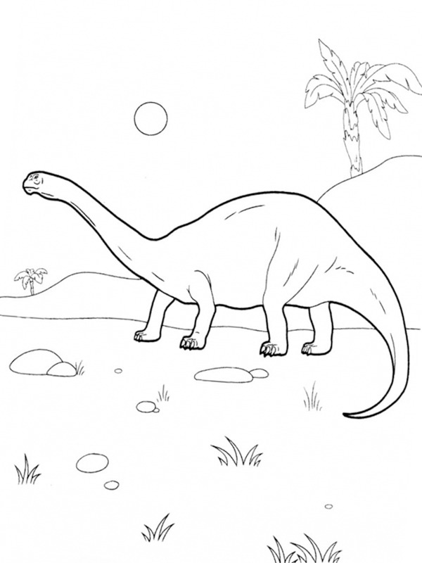 Dinosauro Diplodocus disegno da colorare