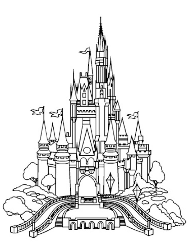 castello di disneyland disegno da colorare
