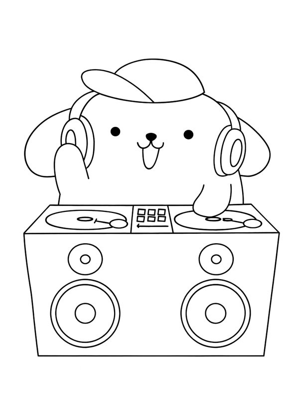 DJ Pompompurin disegno da colorare