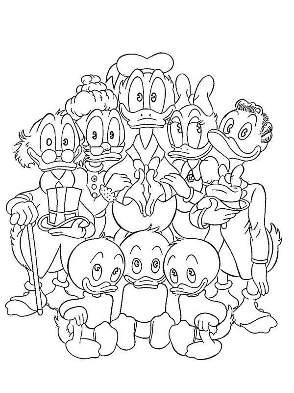 Famiglia di Paperino disegno da colorare Famiglia di Paperino disegno da colorare