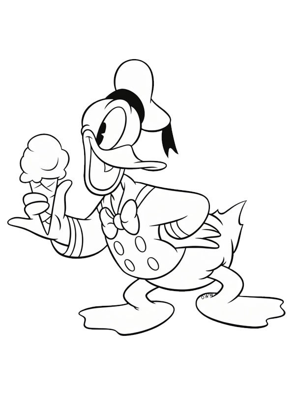 Paperino con il gelato disegno da colorare Paperino con il gelato disegno da colorare