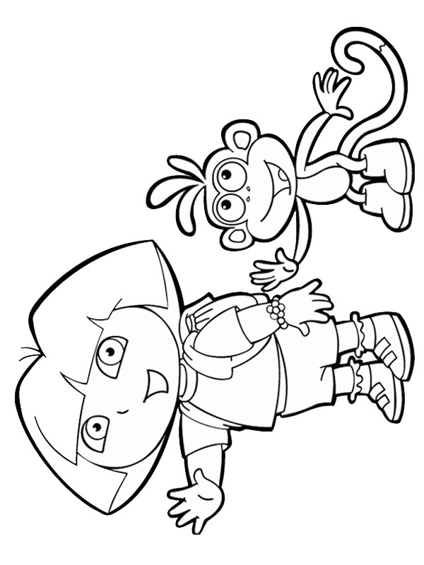 Dora e Boots disegno da colorare Dora e Boots disegno da colorare