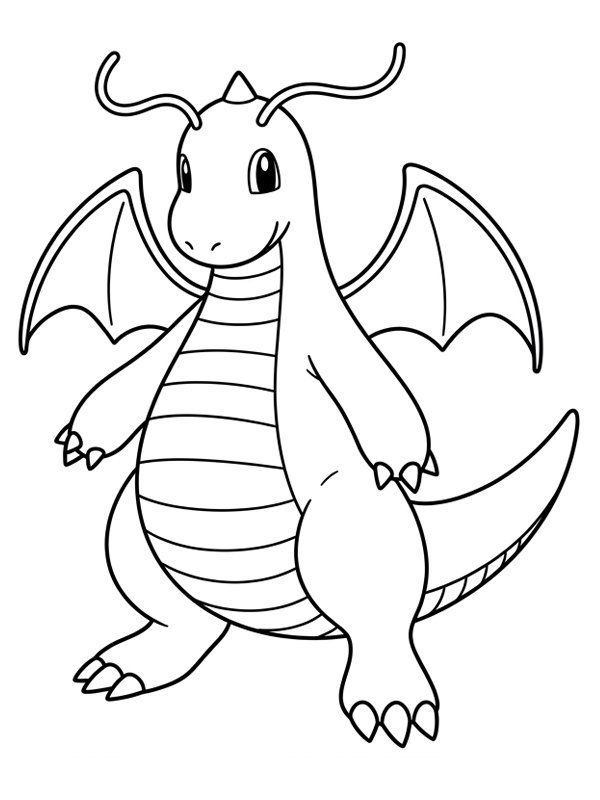 Dragonite (Pok&eacute;mon) disegno da colorare