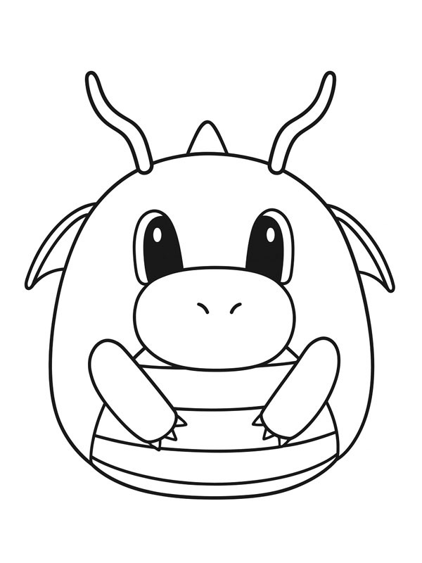 Pokémon Dragonite Squishmallows disegno da colorare Pokémon Dragonite Squishmallows disegno da colorare