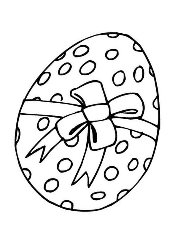 Uovo decorato con fiocco disegno da colorare Uovo decorato con fiocco disegno da colorare