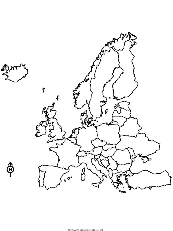 Mappa dell'Europa disegno da colorare