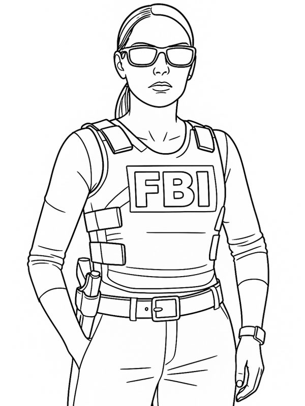 Agente dell'FBI disegno da colorare Agente dell'FBI disegno da colorare