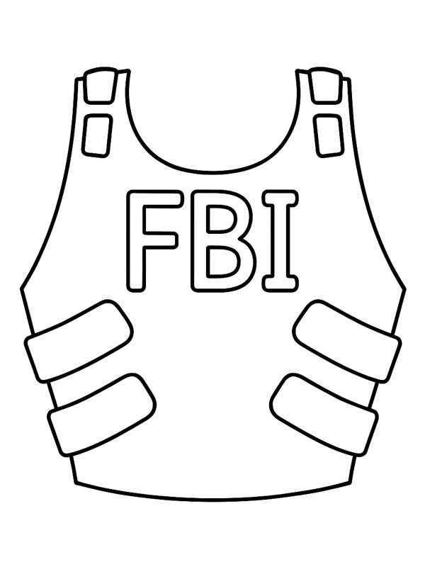 Gilet antiproiettile dell'FBI disegno da colorare Gilet antiproiettile dell'FBI disegno da colorare