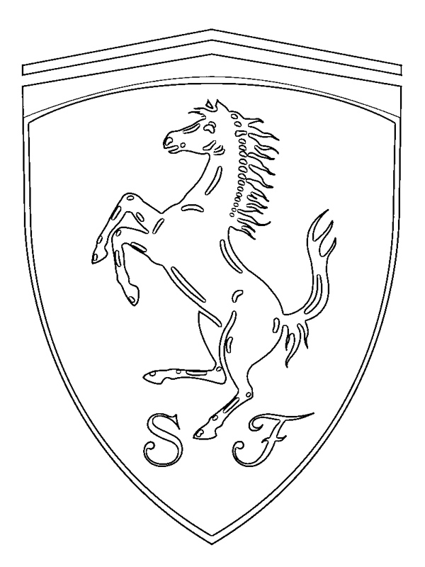Logo Ferrari disegno da colorare