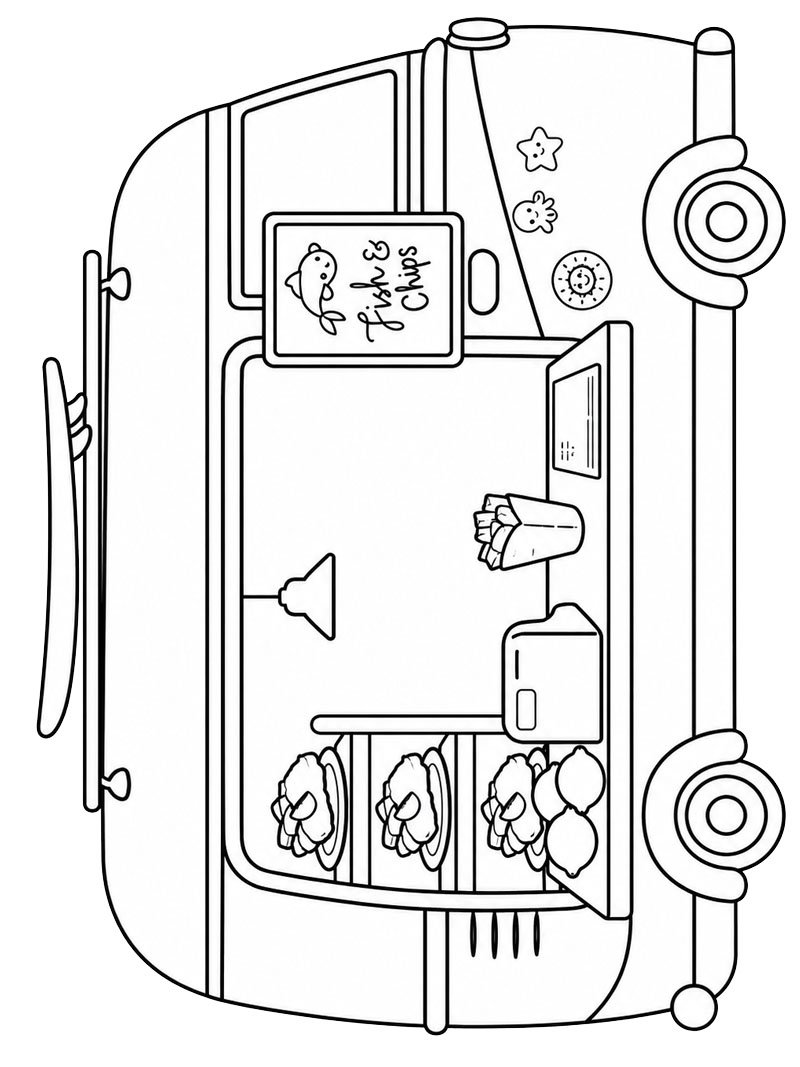Food truck di fish and chips (Toca Boca) disegno da colorare Food truck di fish and chips (Toca Boca) disegno da colorare