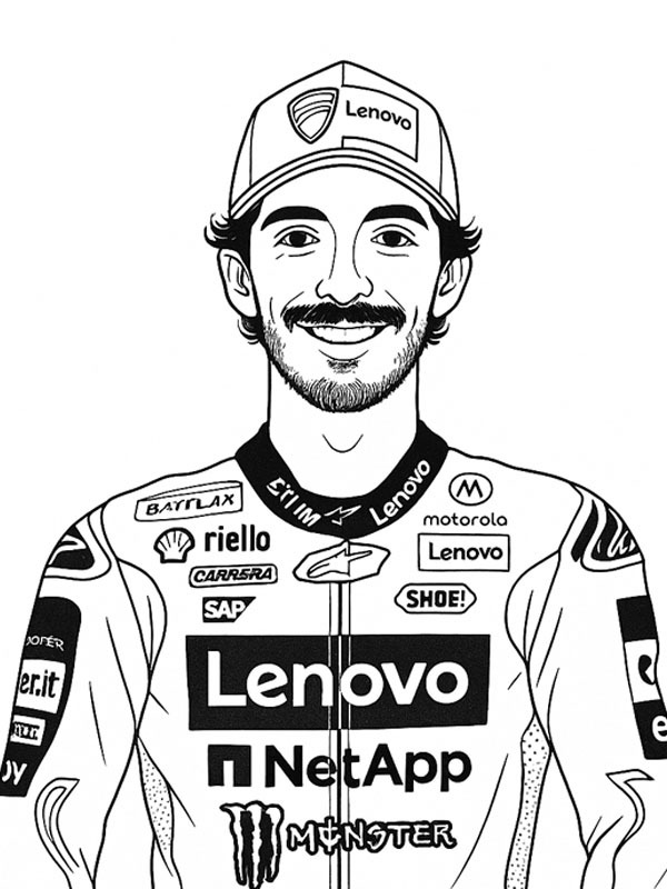 Francesco Bagnaia disegno da colorare Francesco Bagnaia disegno da colorare