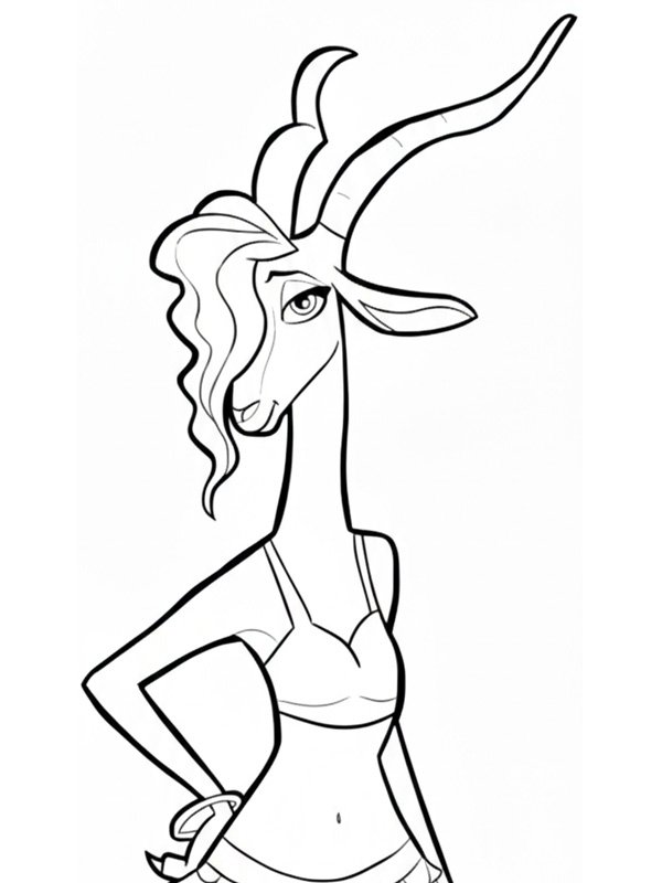 Gazelle (Zootropolis) disegno da colorare